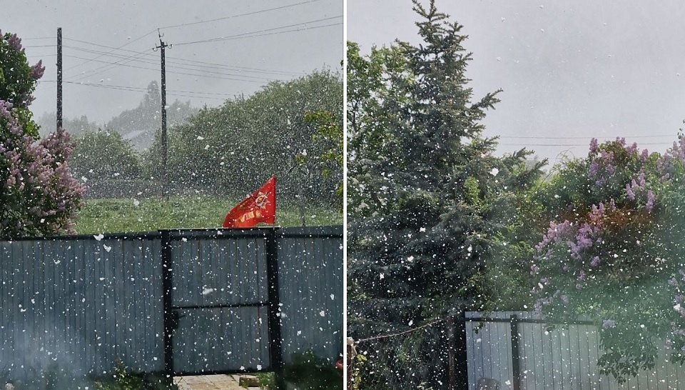 В День Победы в Саратове и его окрестностях пошел снег