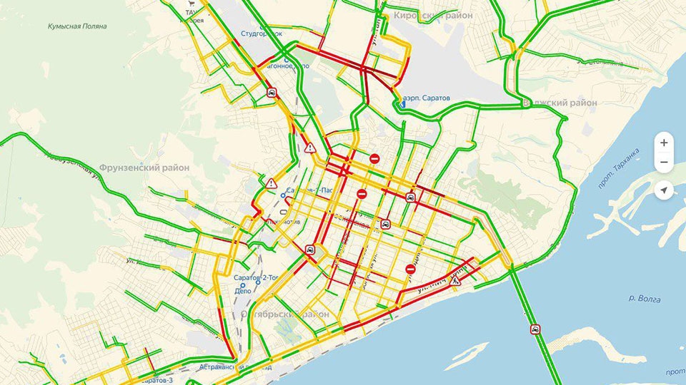 Карта онлайн пробки саратов онлайн