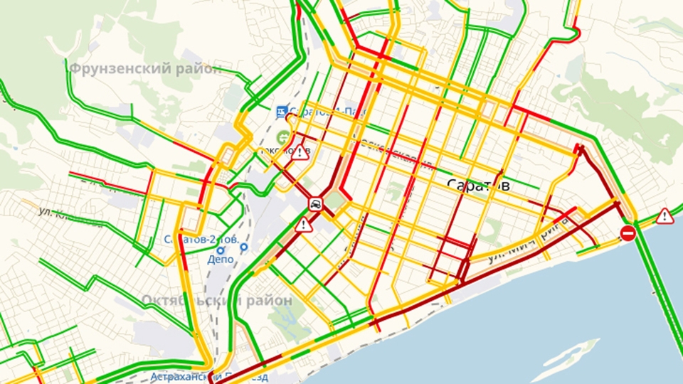 Карта саратова пробки сейчас онлайн